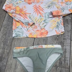 Floral Long Sleeve Swimsuit Set